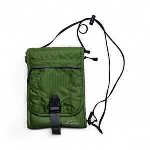 Vintage Eddie Bauer Crossbody Expandable Wallet Bag Green w/ Adjustable Strap
